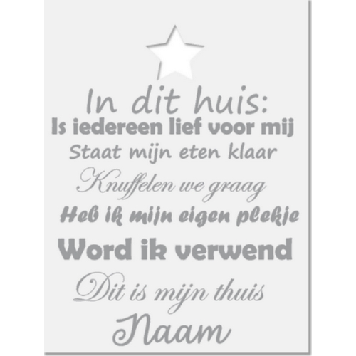 Kaart ster huisdier wit