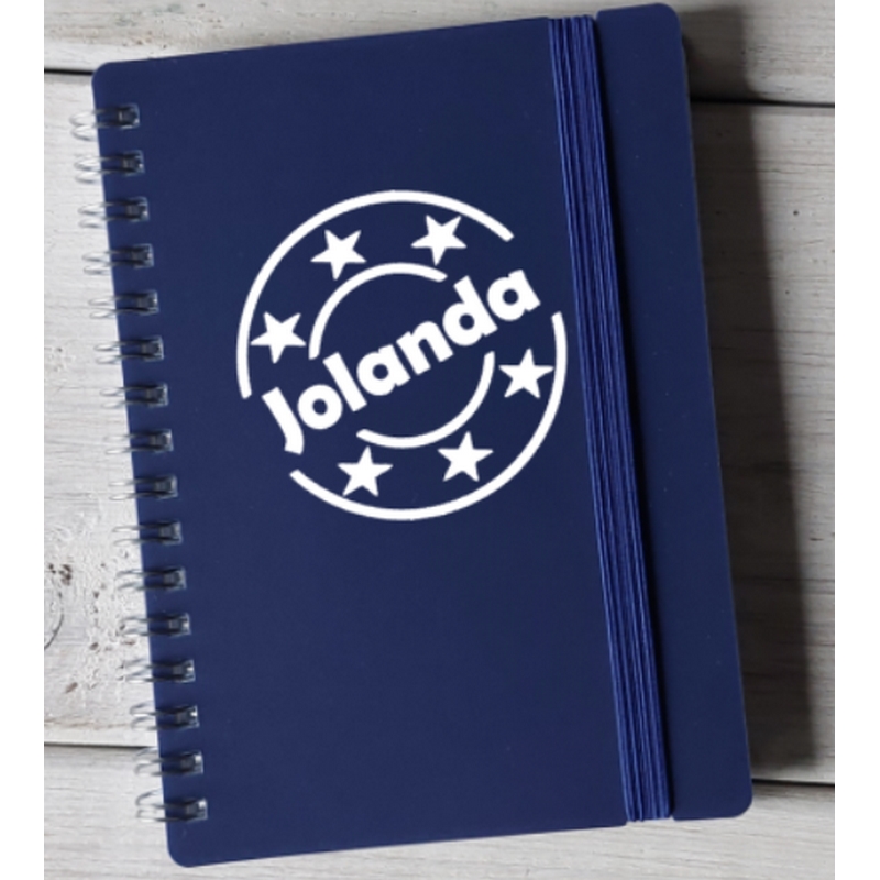 Notitieboekje met naam blauw