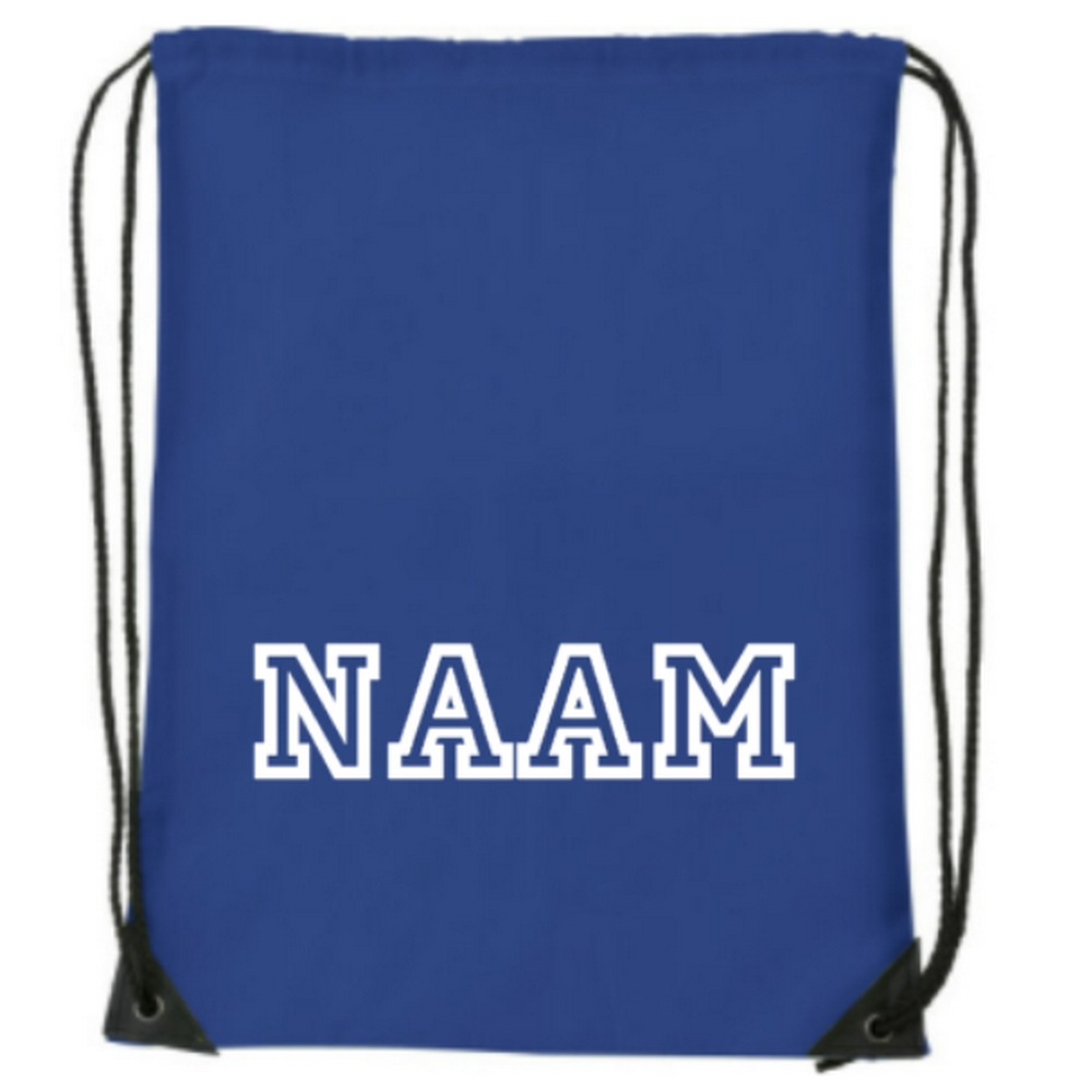 Gymtas blauw met naam