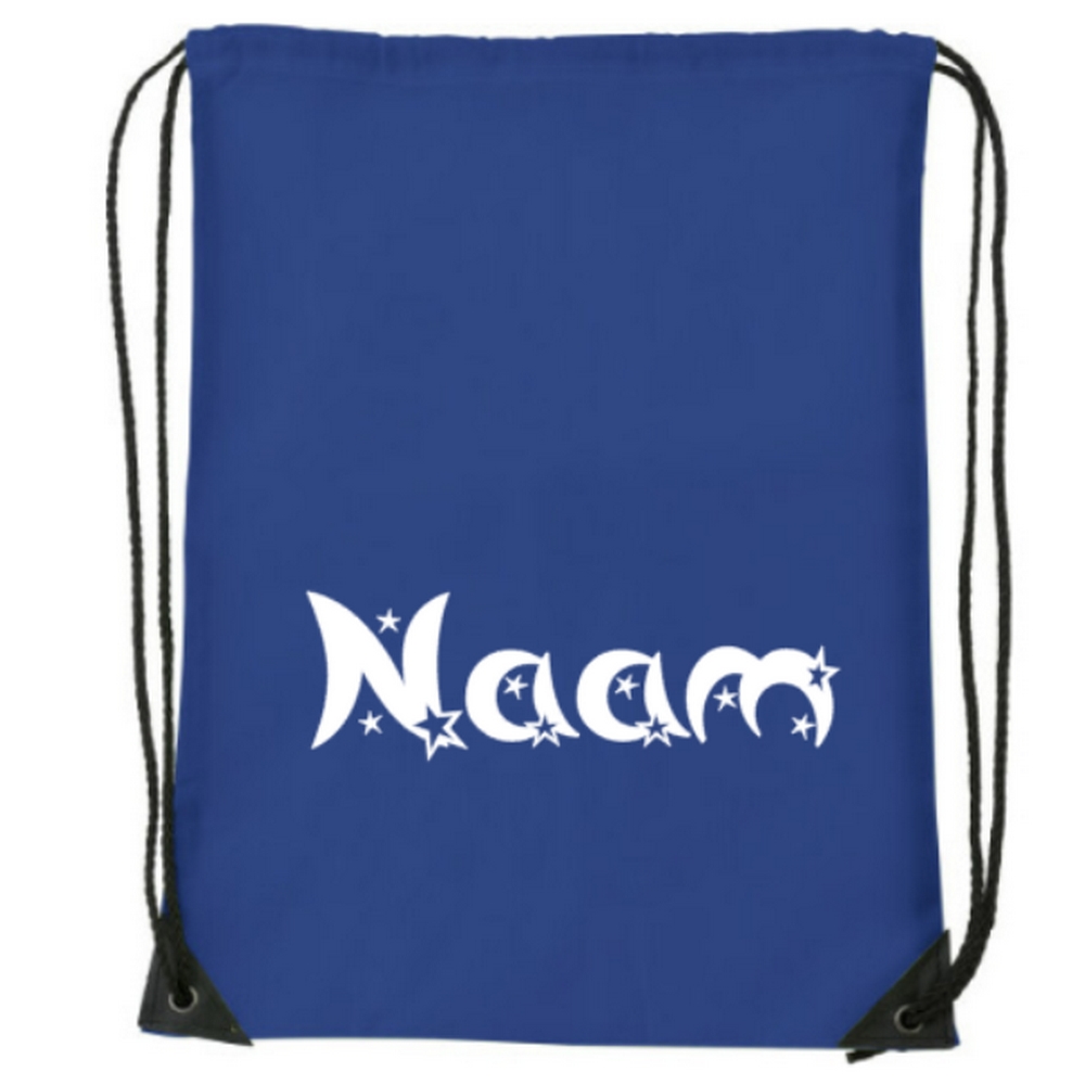 Gymtas blauw met naam