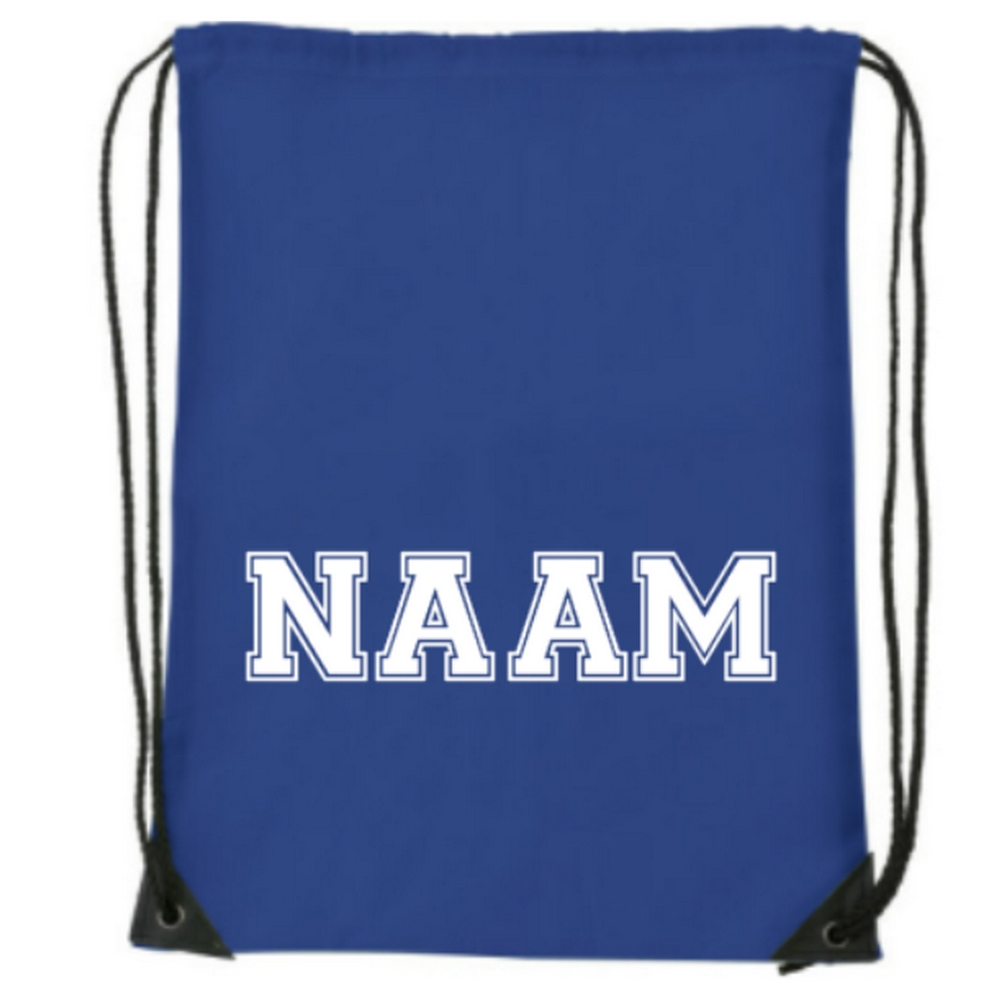 Gymtas blauw met naam