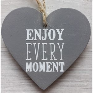 Hart enjoy every moment grijs