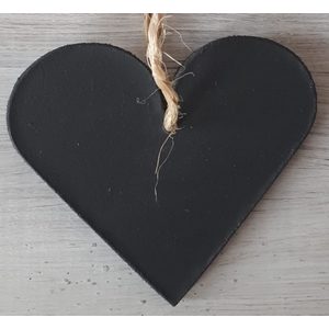 Houten hart antraciet met tekst