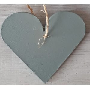 Houten hart groen met tekst