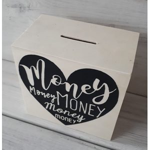 Houten spaarpot money - Afbeelding 2