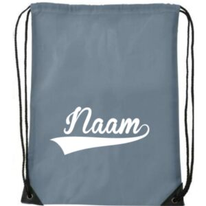 Gymtas grijs met naam