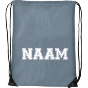 Gymtas grijs met naam
