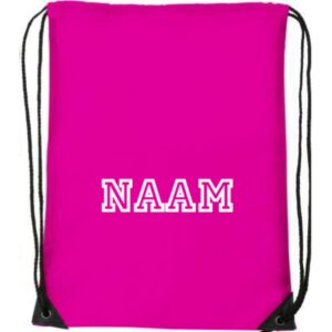 Gymtas roze met naam