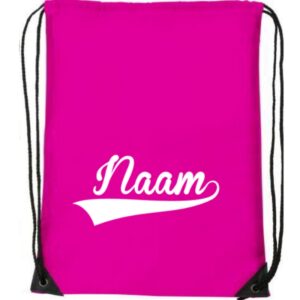 Gymtas roze met naam