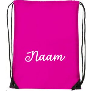Gymtas roze met naam