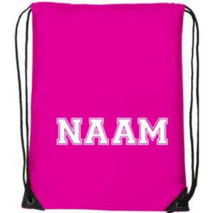 Gymtas roze met naam