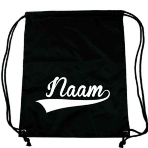 Gymtas zwart met naam