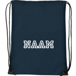 Gymtas donkerblauw met naam