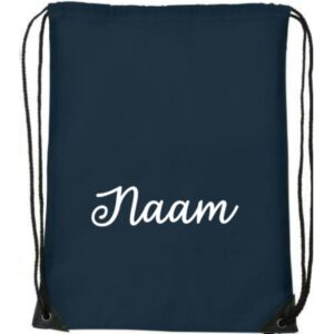 Gymtas donkerblauw met naam
