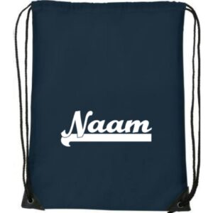 Gymtas donkerblauw met naam