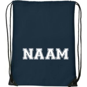 Gymtas donkerblauw met naam