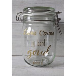 Weckpot 1ltr jij bent goud waard