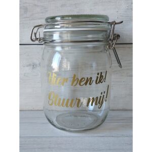 Weckpot eigen tekst