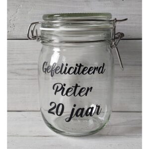 Weckpot eigen tekst