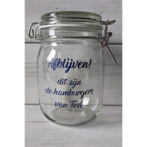 Weckpot eigen tekst