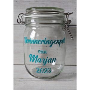 Weckpot eigen tekst