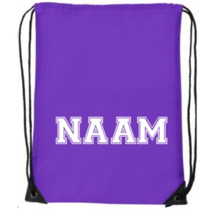 Gymtas paars met naam