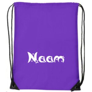 Gymtas paars met naam