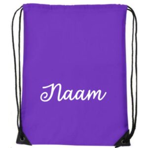 Gymtas paars met naam