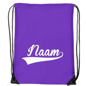 Gymtas paars met naam