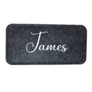 Brillenkoker vilt met naam zwart