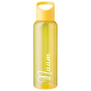 Drinkfles 500ml met naam geel