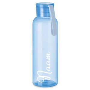 Drinkfles met lus 500ml met naam blauw