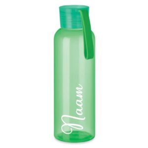 Drinkfles met lus 500ml met naam groen