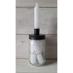 Glazen pot met kaarsen