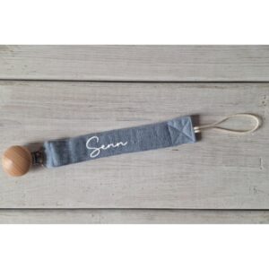 Speenkoord met naam blauw