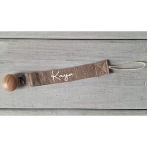 Speenkoord met naam taupe