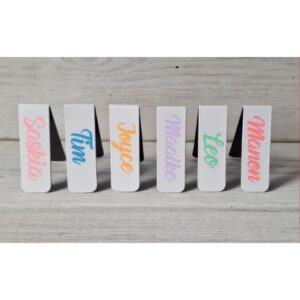 Boekenlegger magnetisch met naam wit